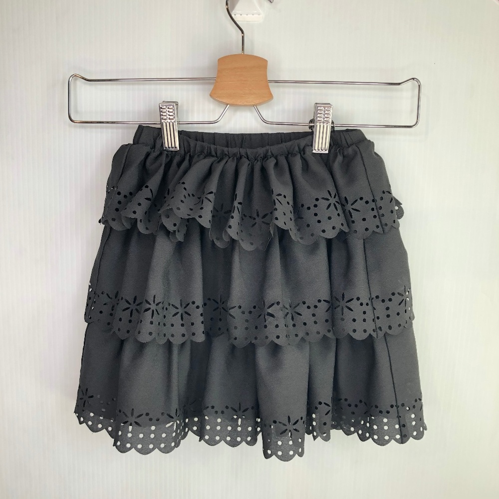Penny Candy Tiered Ruffle Laser Cut Flower Skirt 4